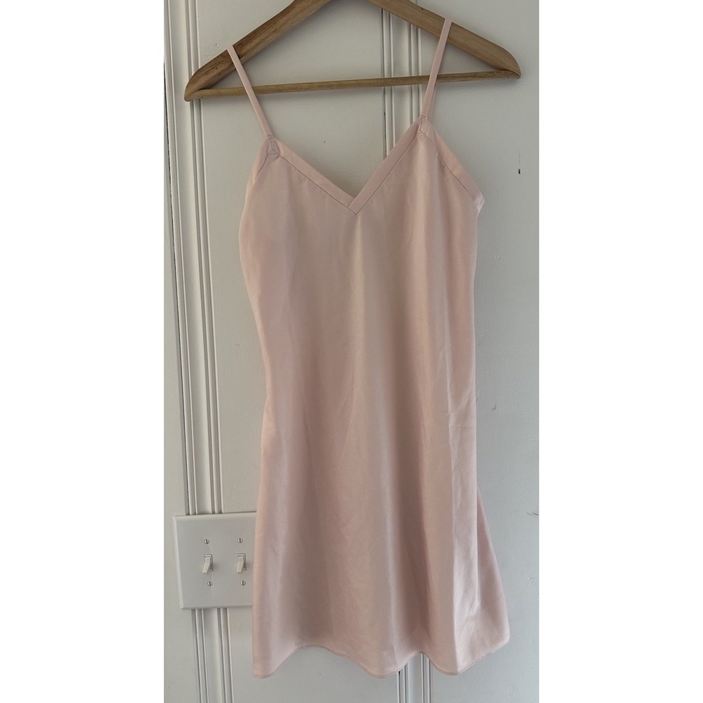 Reya Collection XS Blush Pink Satin Slip‎ Dress Open Back Adjustable Straps